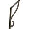 Ekena Millwork Ashford Single, Wrought Iron Bracket, (Single center brace), Antiqued Pale Go 1 1/2"W  x 12"D x 15"H BKTM01X12X15SASAPG - alternate 1